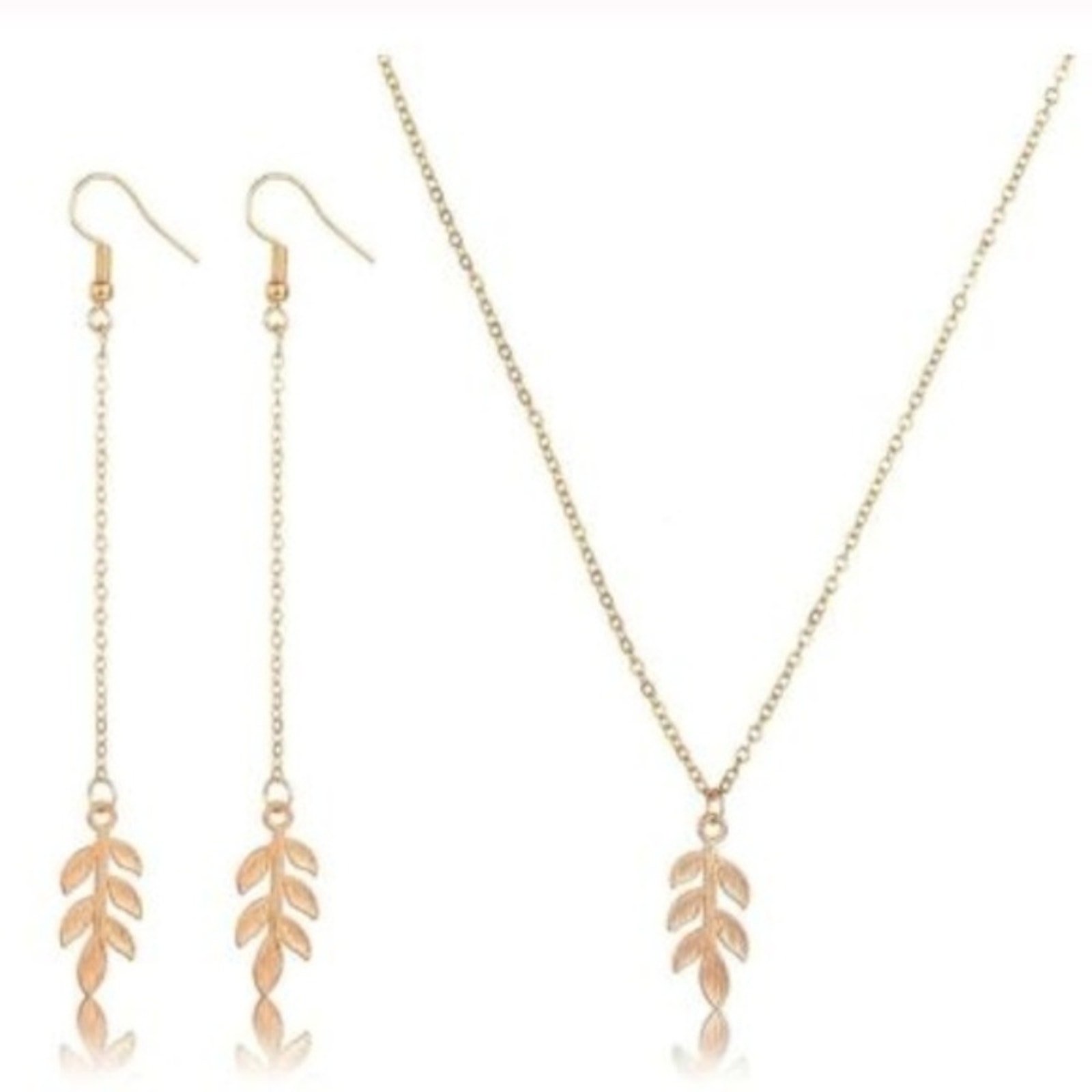 Leaves Necklace And Earring Set